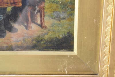 Lot 233 - William Hemsley (British, 1819-1893),By a Garden Gate, oil on panel