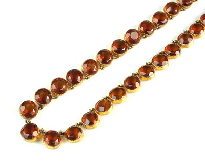 Lot 78 - A late 19th century citrine riviere necklace