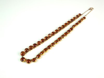 Lot 78 - A late 19th century citrine riviere necklace