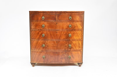 Lot 683 - A William IV, well-figured, mahogany chest of drawers