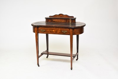 Lot 721 - An Edwardian inlaid rosewood writing table