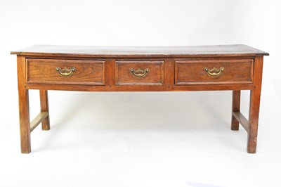 Lot 678 - A 19th century French oak and fruitwood dresser base