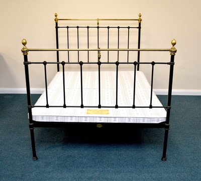 Lot 709 - A Seventh Heaven brass and iron double bedstead