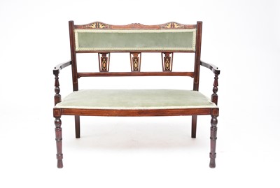 Lot 710 - An Edwardian inlaid mahogany settee