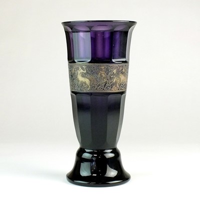 Lot 245 - Moser Karlsbad amethyst glass vase, circa 1920