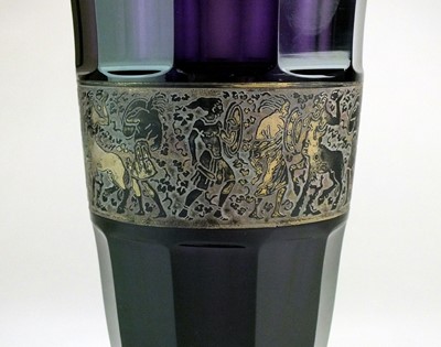 Lot 245 - Moser Karlsbad amethyst glass vase, circa 1920