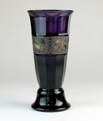 Lot 245 - Moser Karlsbad amethyst glass vase, circa 1920