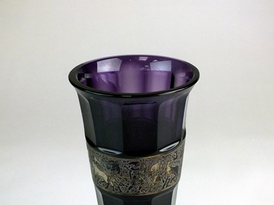 Lot 245 - Moser Karlsbad amethyst glass vase, circa 1920