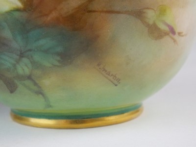 Lot 255 - A pair of Royal Worcester Hadley ware vases, dated 1907