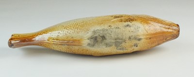Lot 248 - Brampton salt-glazed stoneware fish spirit flask, 19th century