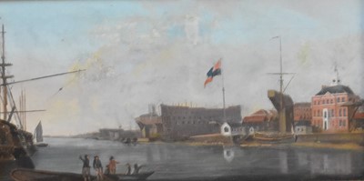 Lot 280 - Follower of Robert Dodd (1748-1815) Barnard's Dock, Rochester