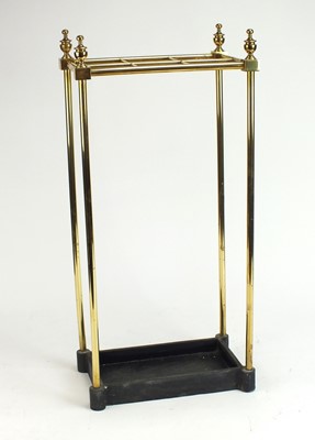 Lot 569 - An Edwardian brass stick stand