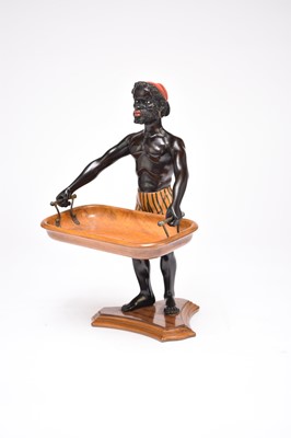 Lot 302 - A 19th century Italian, blackamoor table card tray