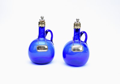 Lot 362 - A pair of 19th century 'Bristol blue' glass...