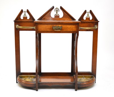 Lot 709 - A late Victorian oak hallstand