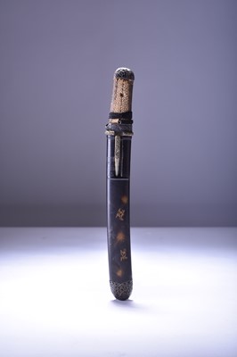 Lot 105 - A Japanese tanto with lacquer scabbard, Meiji era