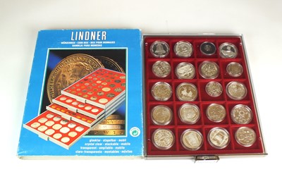 Lot 188 - A Lindner tray containing an assorted collection European Ecu's