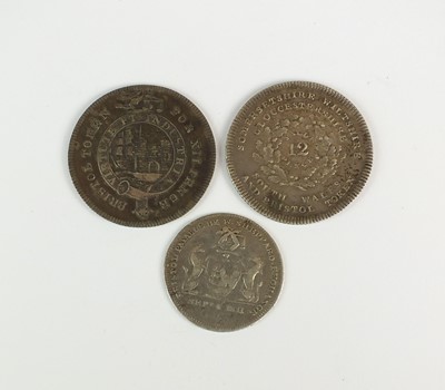 Lot 111 - Three 19th century Bristol silver trade tokens