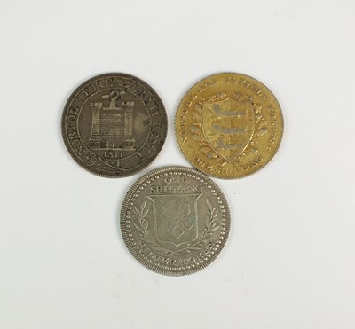 Lot 203 - Three 19th century silver trade tokens