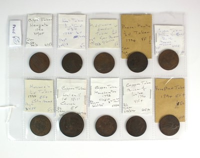 Lot 211 - A collection ten United Kingdom 18th and 19th century copper trade tokens