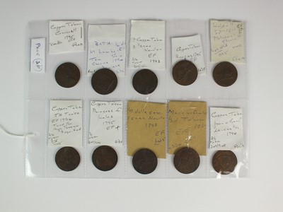 Lot 212 - A collection pf ten United Kingdom 18th and 19th century copper halfpenny trade tokens