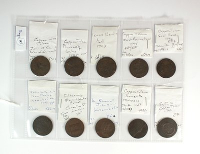 Lot 213 - A collection ten United Kingdom 18th century copper halfpenny trade tokens