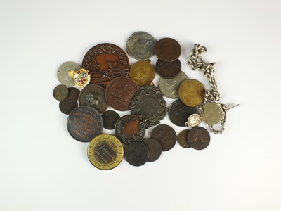 Lot 209 - A collection of copper and base metal medals and tokens