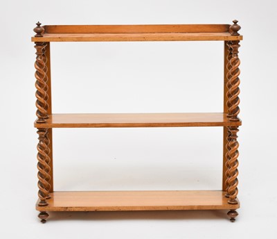 Lot 685 - A Victorian satin birch wall shelf