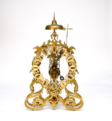 Lot 610 - A brass skeleton clock, 19th/20th century