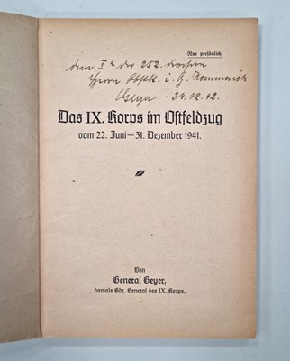 Lot Hermann Geyer, German General. Scarce signed booklet.