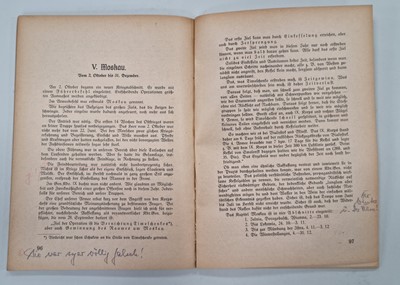 Lot Hermann Geyer, German General. Scarce signed booklet.