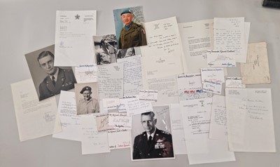Lot Military Autographs. A large accumulation of signed cards, letters and photographs.