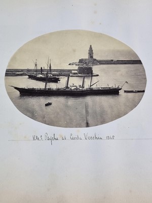 Lot Royal Navy photograph portrait album, circa 1860-70