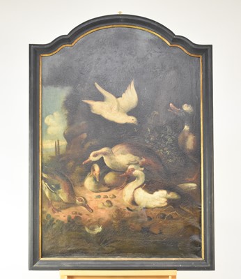 Lot 316 - Manner of Marmaduke Cradock (1660-1716)  Ducks, Mallard and Dove by Trees