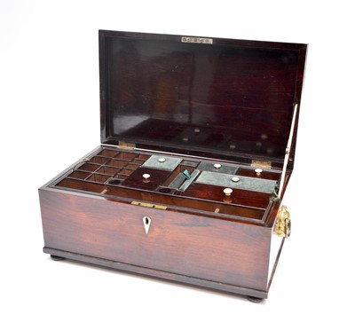 Lot 426 - A late Victorian rosewood travelling stationery box