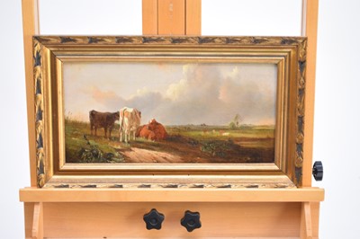 Lot 360 - Circle of  Thomas Sidney Cooper ( RA 1803-1902).  Cattle in landscape