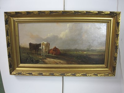 Lot 360 - Circle of  Thomas Sidney Cooper ( RA 1803-1902).  Cattle in landscape