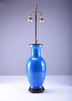 Lot 504 - A Chinese turquoise-glazed vase, late Qing/Republic