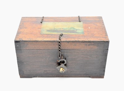 Lot 570 - A late 19th century colonial iron-bound chest