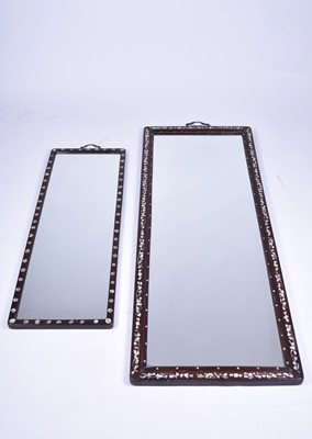 Lot 81 - Two Chinese inlaid rosewood wall mirrors