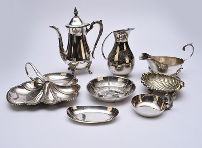 Lot 53 - A collection of white metal and silver plated wares