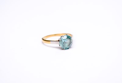 Lot 155 - A blue zircon single stone ring