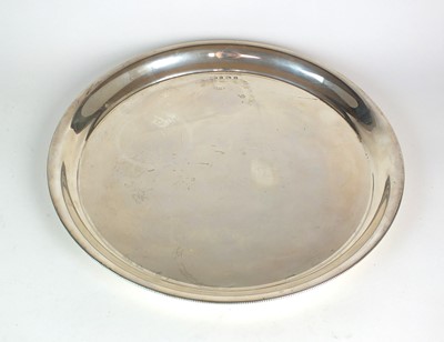Lot 34 - A circular silver tray
