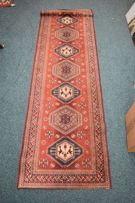 Lot 605 - A Persian short runner and a rug