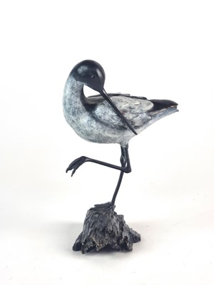 Lot 19 - Steve Boss (British School, 20th century), avocet, limited edition cold painted bronze