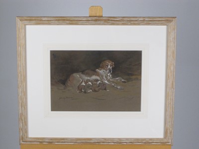 Lot 13 - John Murray Thomson, R.S.W (British, 1885-1974), 'Foxhound and Puppies', w/c, 22 x 32.7cm