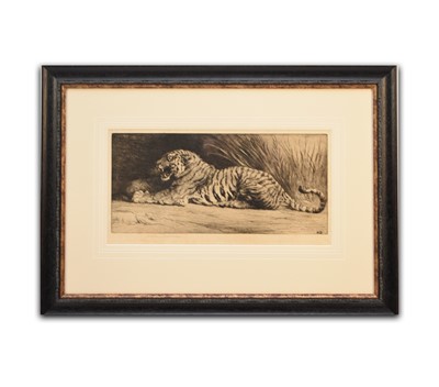 Lot 9 - Herbert T. Dicksee, R.P.E. (British, 1862-1942), 'The Kill', signed artist's proof, etching