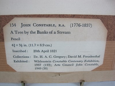 Lot 287 - John Constable R.A. (1776 - 1837) A tree by the banks of a stream, pencil, 11.7cm x 8.9cm