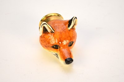 Lot 25 - Halcyon Days bonbonniere in the form of a fox mask head stirrup cup
