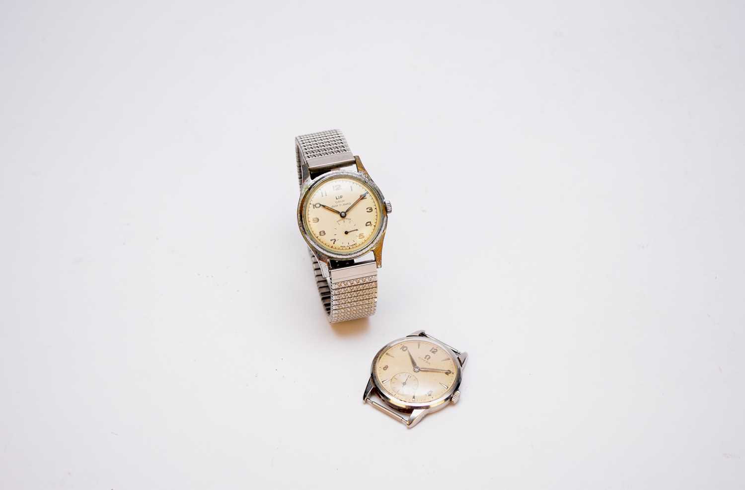 An Omega gentleman's stainless steel wristwatch and an LIP wristwatch